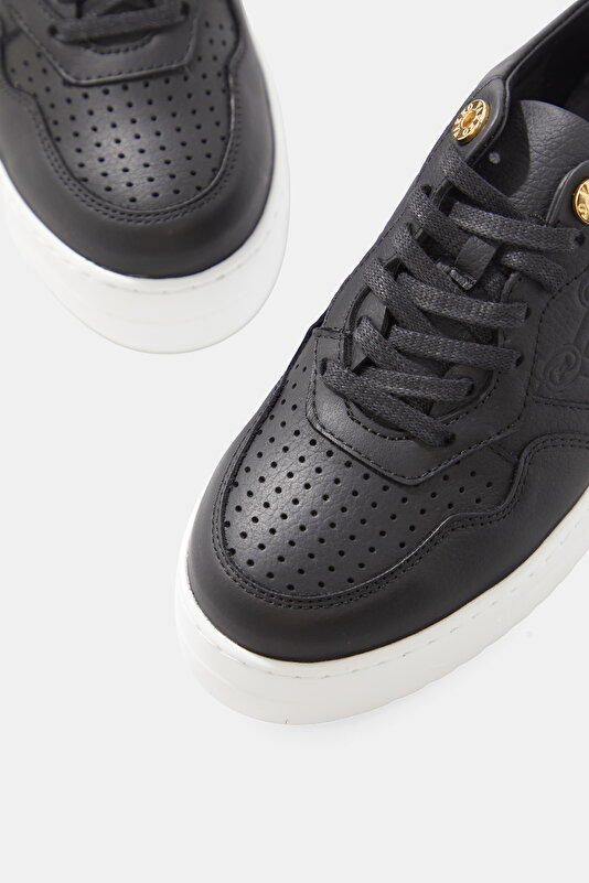 BLACK MONOGRAM LEATHER SHOE 4