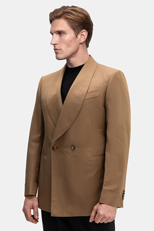 DARK CAMEL SHAWL COLLAR JACKET 4