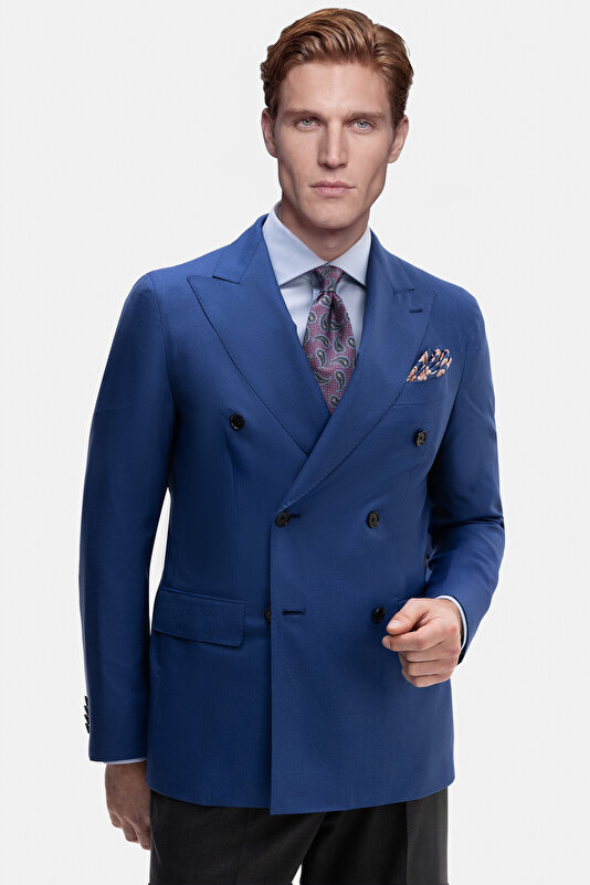 ROYAL BLUE SURPLICE NECKLINE (CROSS-OVER NECKLINE) JACKET 3