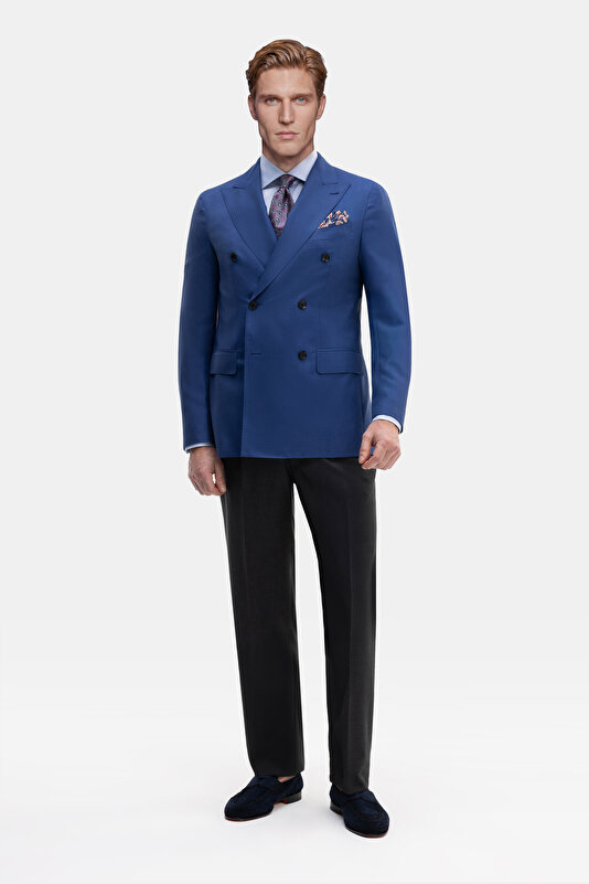 ROYAL BLUE SURPLICE NECKLINE (CROSS-OVER NECKLINE) JACKET 4