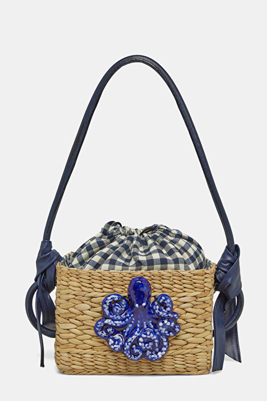 DARK BLUE CHECK BAG