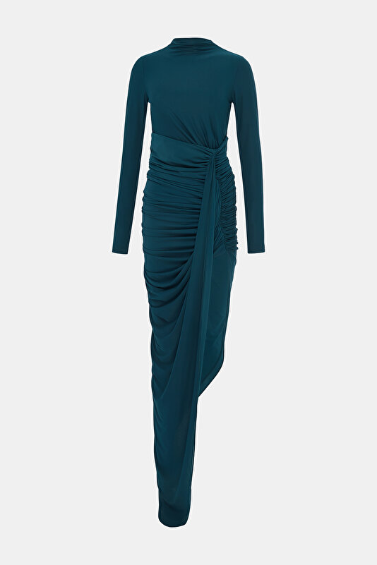 OIL GREEN MIDI DRESS
