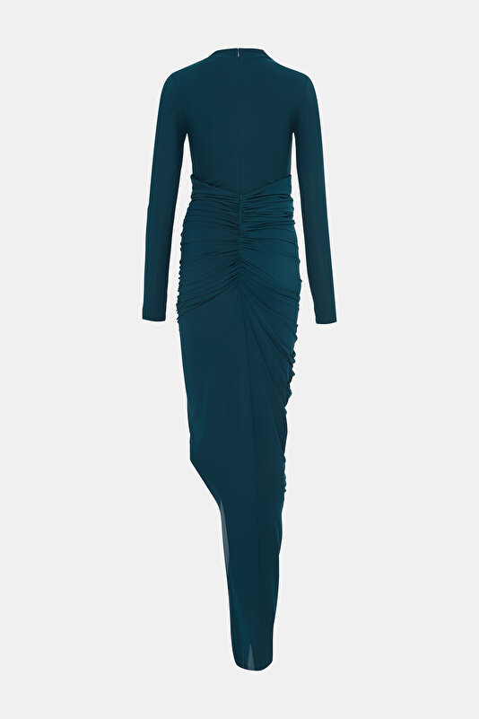 OIL GREEN MIDI DRESS 2
