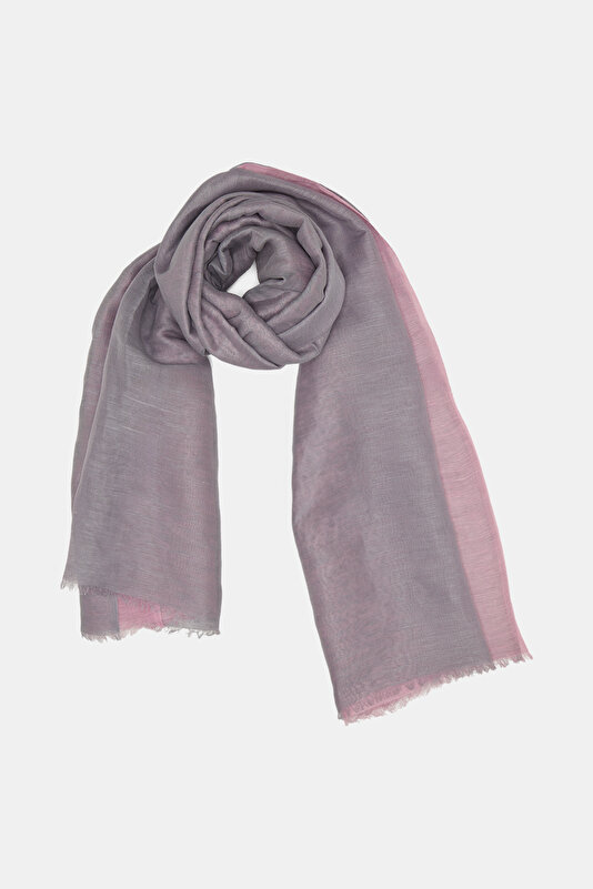 GREY DEGRADE DESIGN LINEN COTTON SHAWL