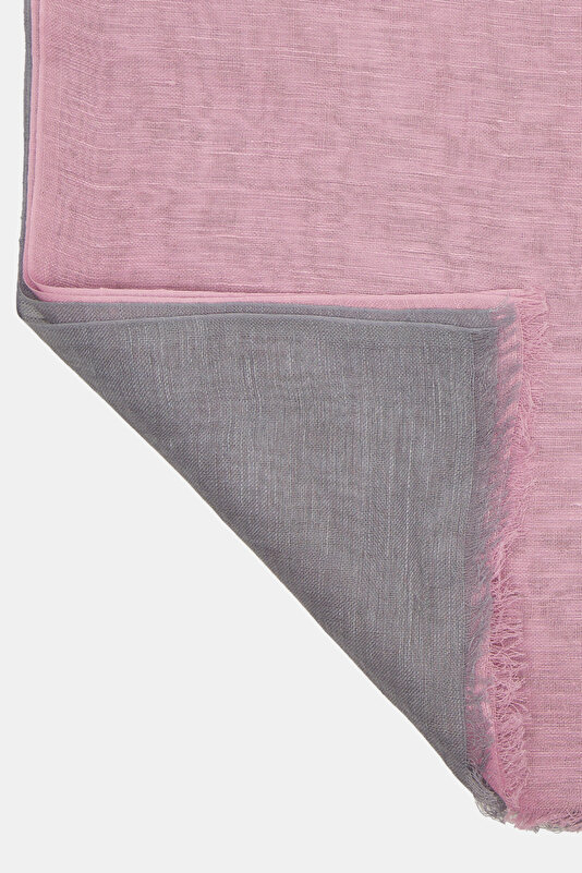GREY DEGRADE DESIGN LINEN COTTON SHAWL 2