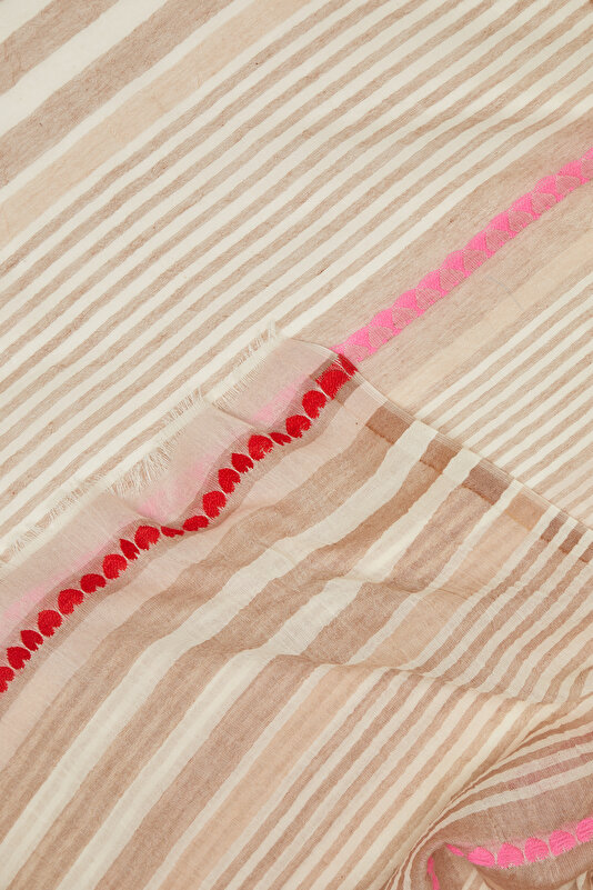 PINK STRIPED SHAWL 3