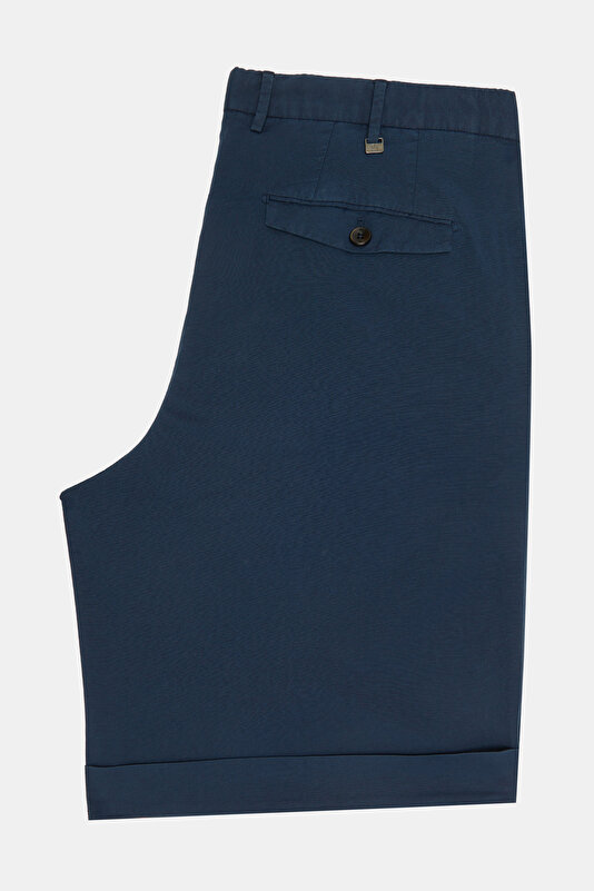NAVY BLUE COTTON/LINEN BERMUDA 2