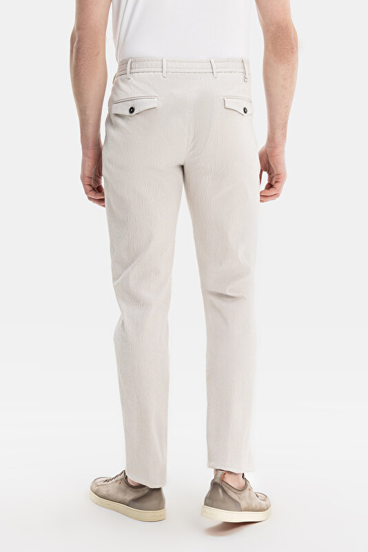 TEK PİLELİ BELİ İPLİ SEERSUCKER PANTOLON 3