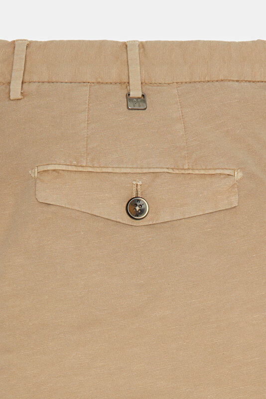 BEIGE COTTON/LINEN BERMUDA 3