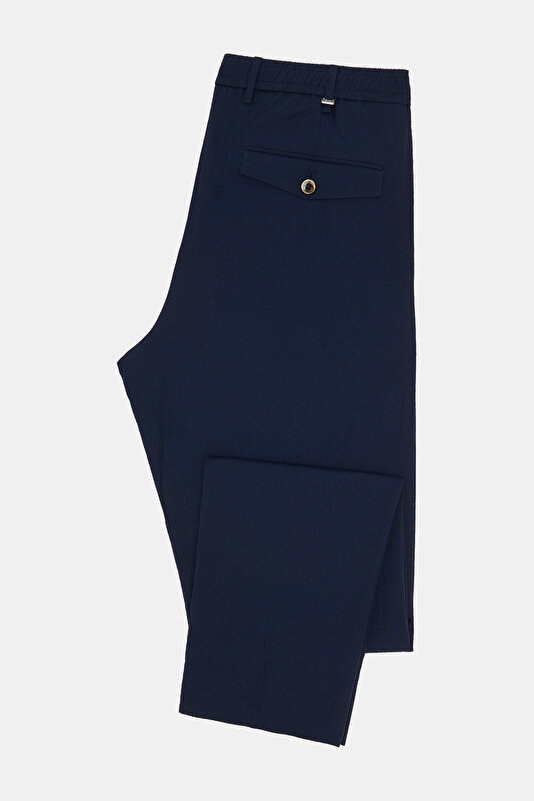 TEK PİLELİ BELİ İPLİ SEERSUCKER PANTOLON 2