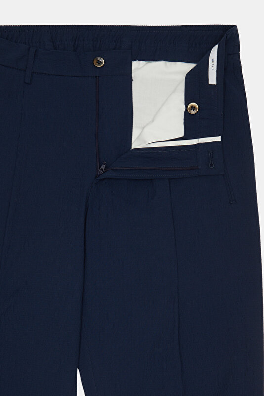 TEK PİLELİ BELİ İPLİ SEERSUCKER PANTOLON 4