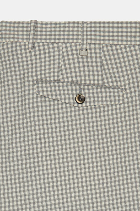 ECRU SMALL BOXES DESIGN COTTON ELASTANE BERMUDA 3