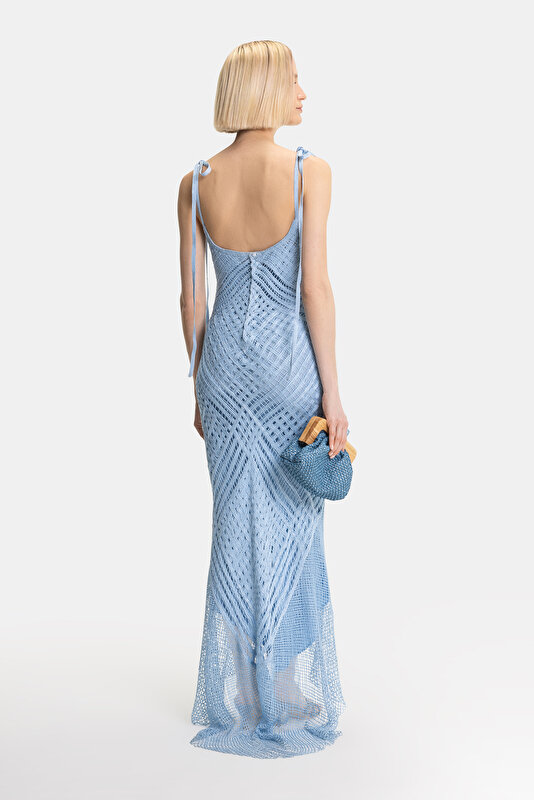 BLUE SLEEVELESS SUSPENDER DRESS 2