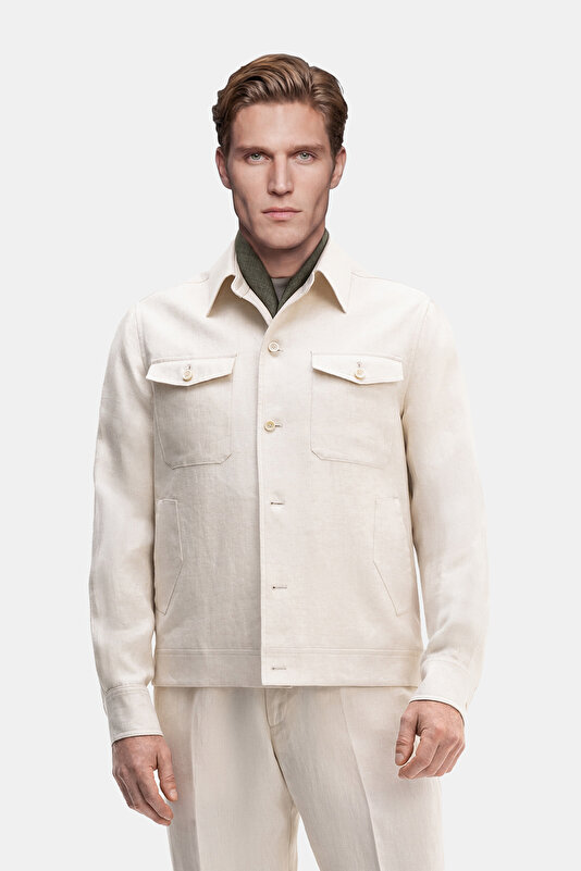 ECRU LINEN COAT