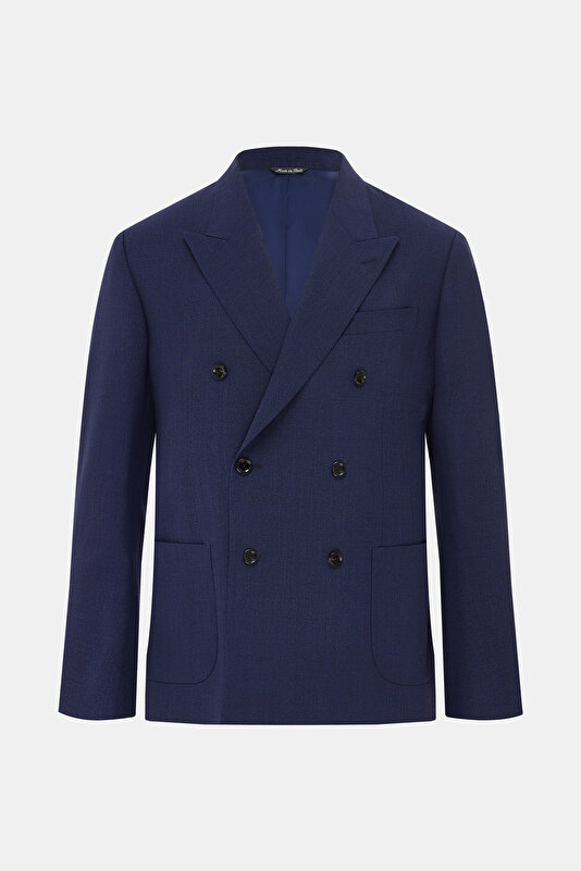 NAVY BLUE SURPLICE NECKLINE (CROSS-OVER NECKLINE) JACKET