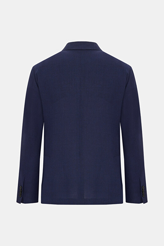 NAVY BLUE SURPLICE NECKLINE (CROSS-OVER NECKLINE) JACKET 2