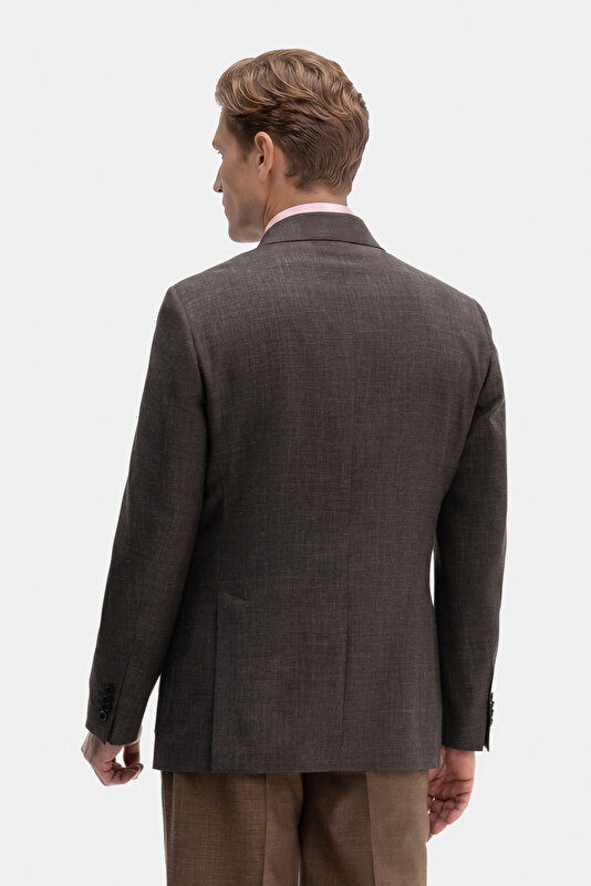 BROWN SURPLICE NECKLINE (CROSS-OVER NECKLINE) JACKET 2