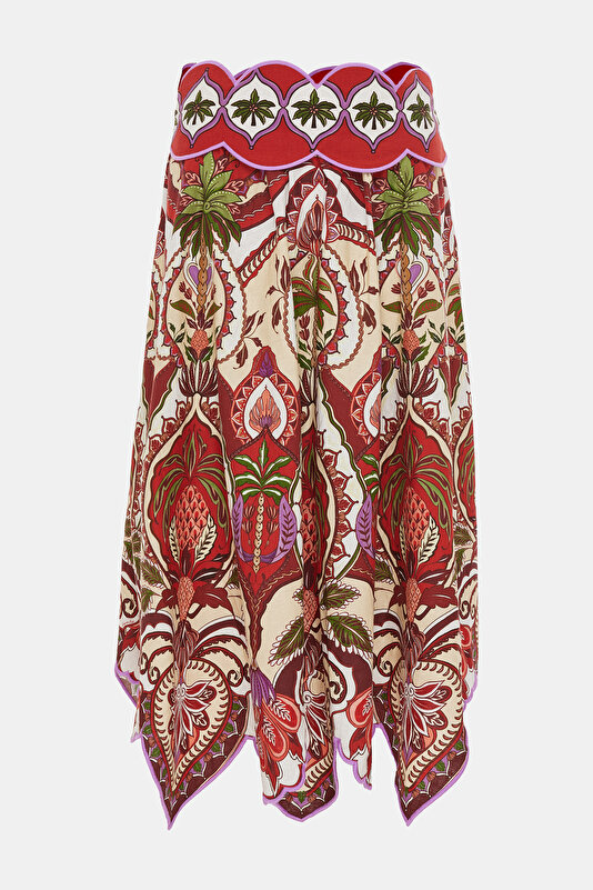 MULTICOLOR DESIGN FILLED SKIRT