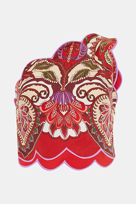 MULTİCOLOR DESİGN FİLLED ONE SHOULDER BLOUSE