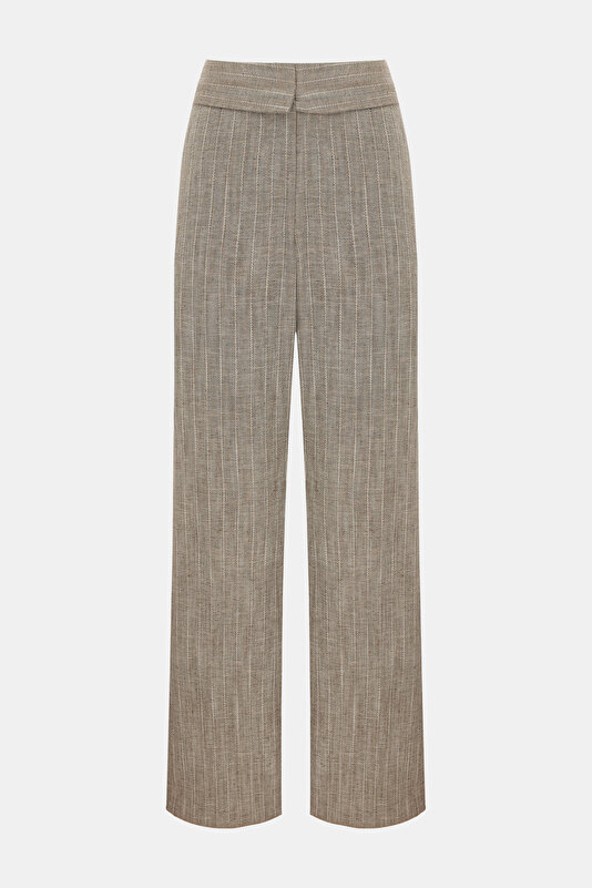 MINK STRIPED STRAIGHT CUT TROUSERS 4