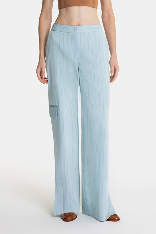 MINK STRIPED STRAIGHT CUT TROUSERS 2