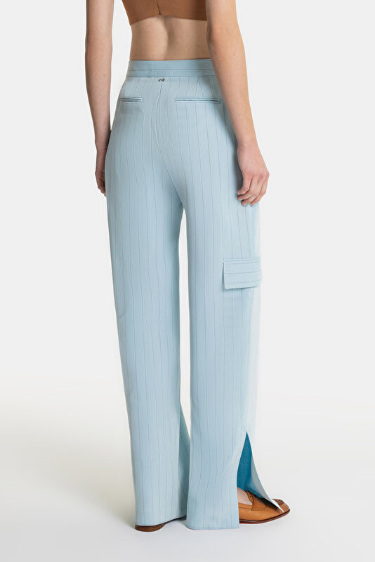 MINK STRIPED STRAIGHT CUT TROUSERS 3