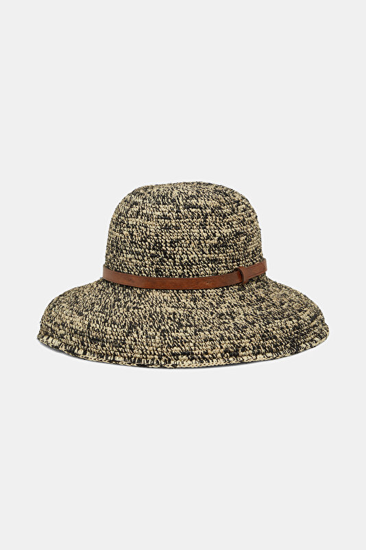 BLACK RAFFIA HAT