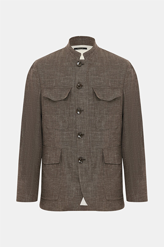 BROWN WOOL/SILK COAT