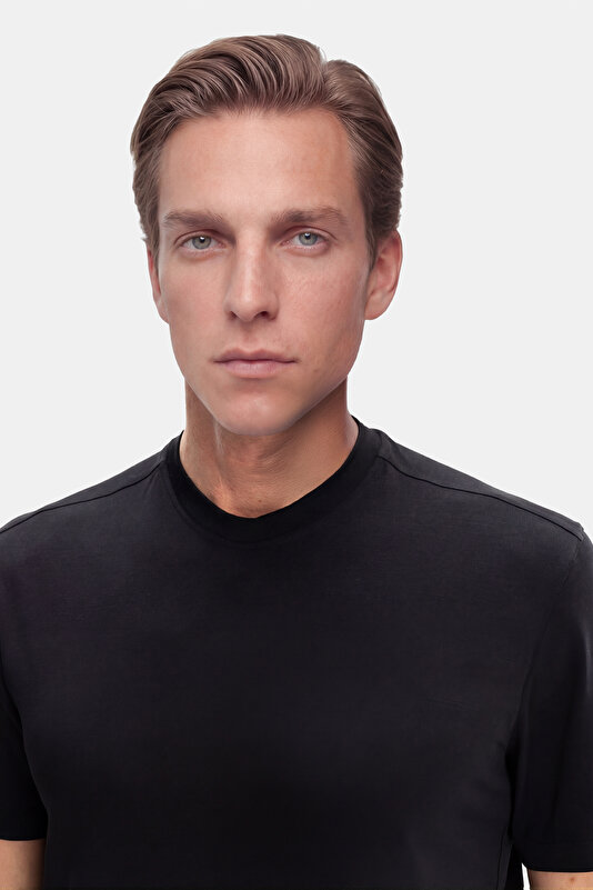 BLACK BICYCLE COLLAR SHORT SLEEVE TSHIRT 2