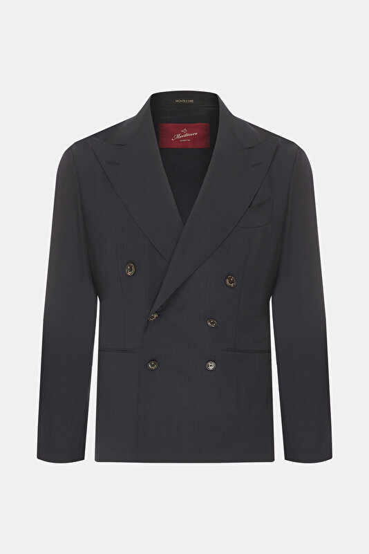 NAVY BLUE SURPLICE NECKLINE (CROSS-OVER NECKLINE) JACKET