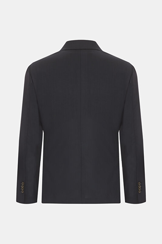 NAVY BLUE SURPLICE NECKLINE (CROSS-OVER NECKLINE) JACKET 2