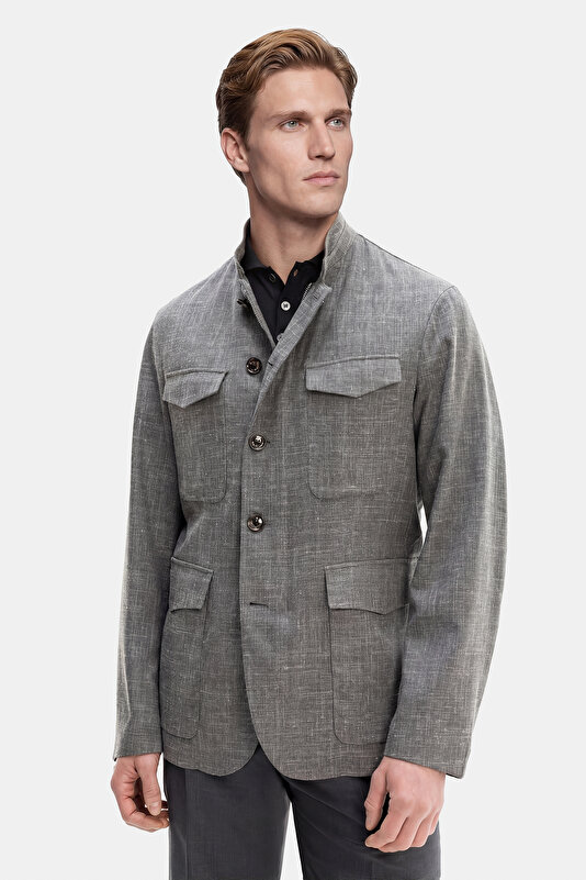 GREY WOOL/SILK COAT 4