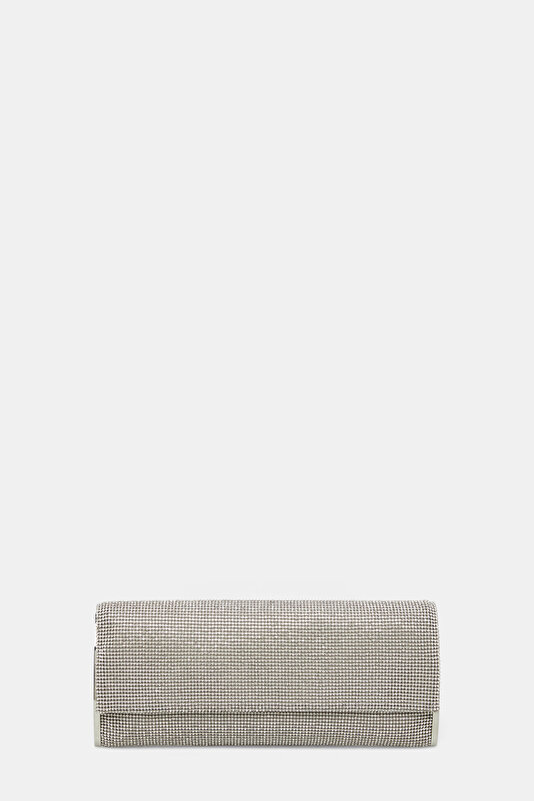 SILVER JEWELLED BAG