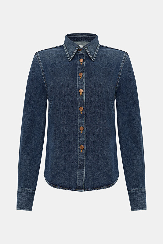 TALIA SHIRT IN EPISODE, KOYU MAVİ, L