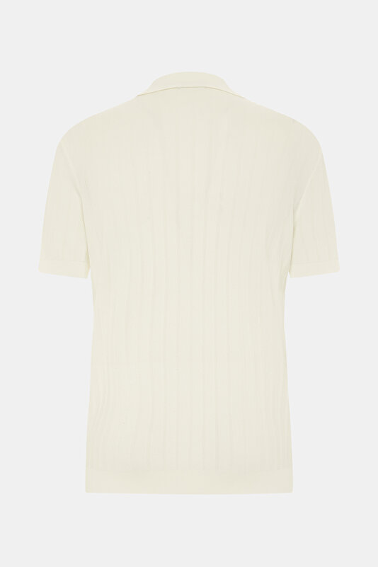 ECRU POLO NECK SHORT SLEEVE TSHIRT 2