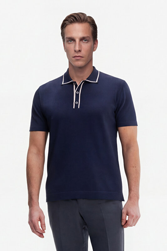 DÜĞMELİ YAKA KISA KOL TRİKO T-SHIRT