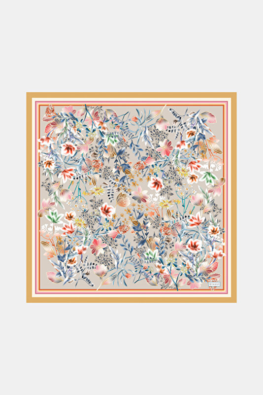 BRICK FLORAL PATTERN TWILL BANDANA