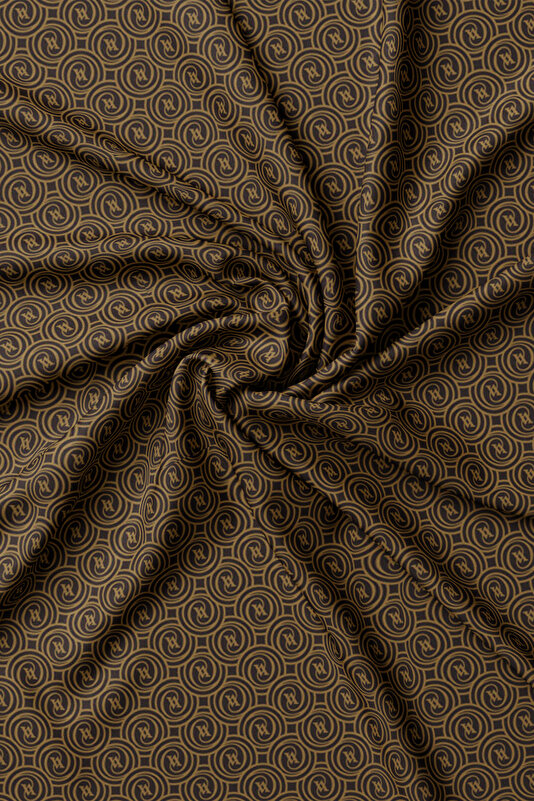 CAMEL MONOGRAM TWILL SHAWL 2