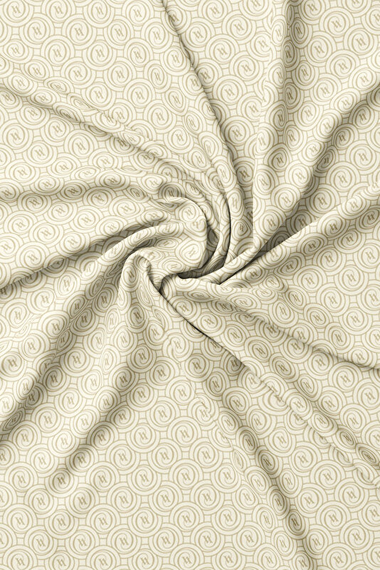ECRU MONOGRAM TWILL SHAWL 2