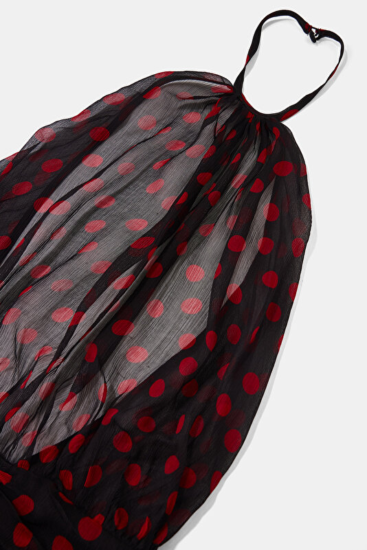 RED DESIGN FILLED MAXI DRESS 3