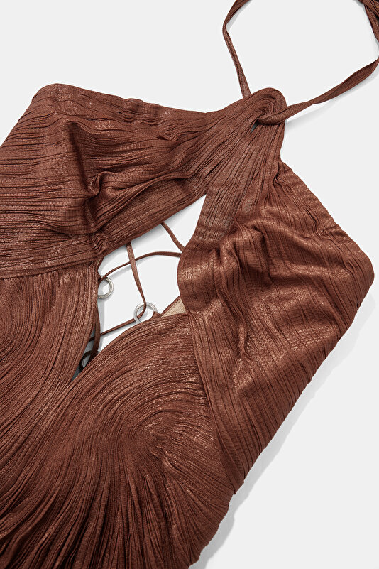 BRONZE HALTER DRESS 3