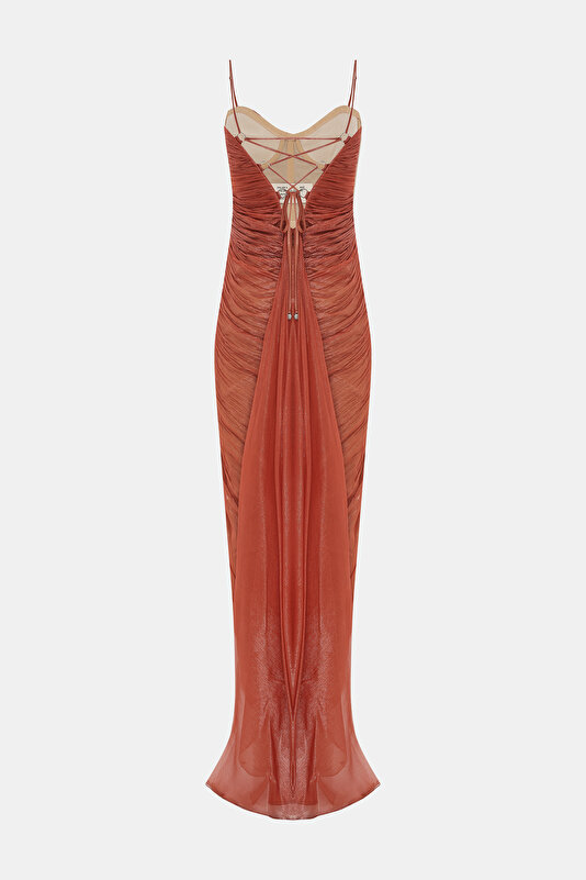 BRICK SLEEVELESS SUSPENDER DRESS 2