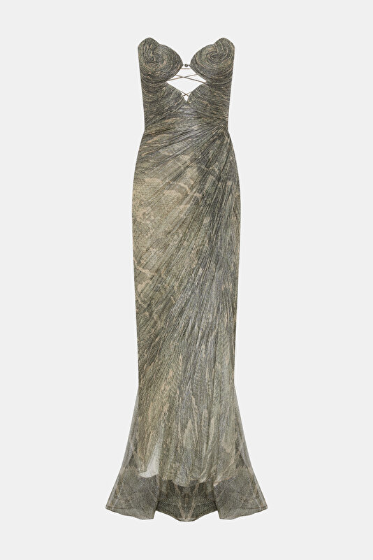 KHAKI SLEEVELESS DRESS