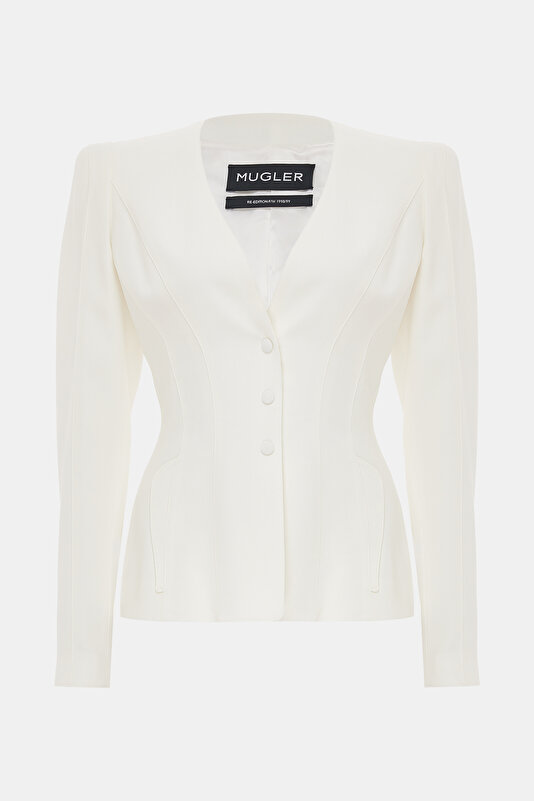 ECRU BUTTONED JACKET