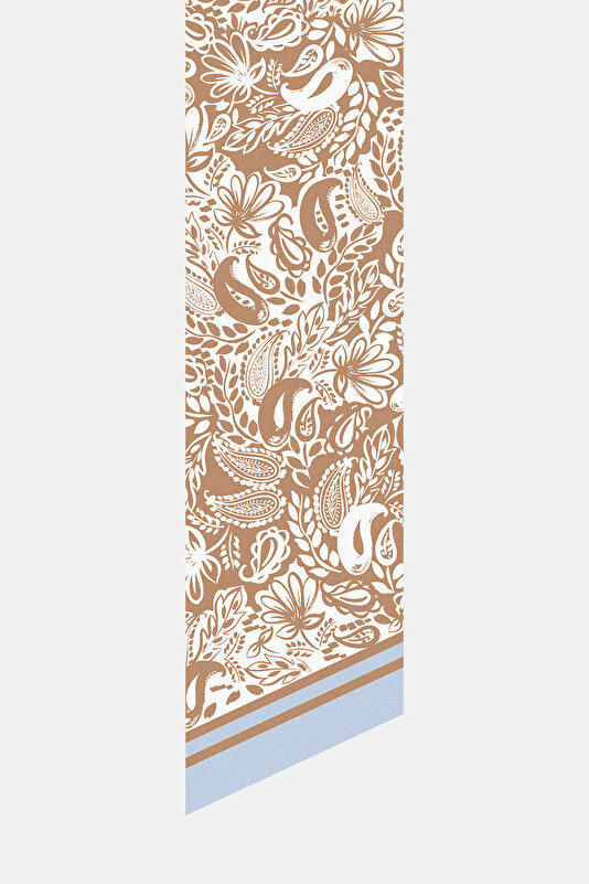 CINNAMON PAISLEY PATTERNED TWILL FOULARD 2