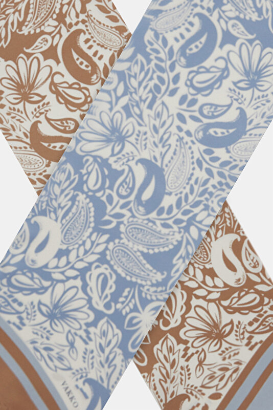 CINNAMON PAISLEY PATTERNED TWILL FOULARD 3