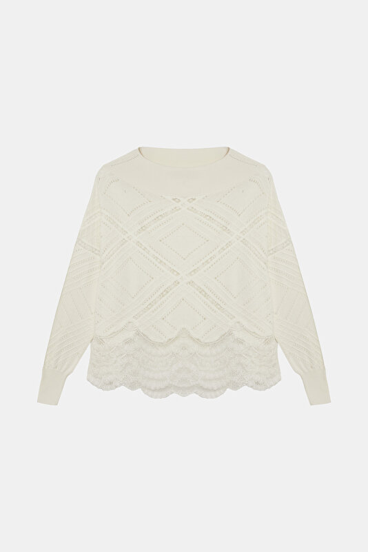 WHITE BOAT NECK TRICOT