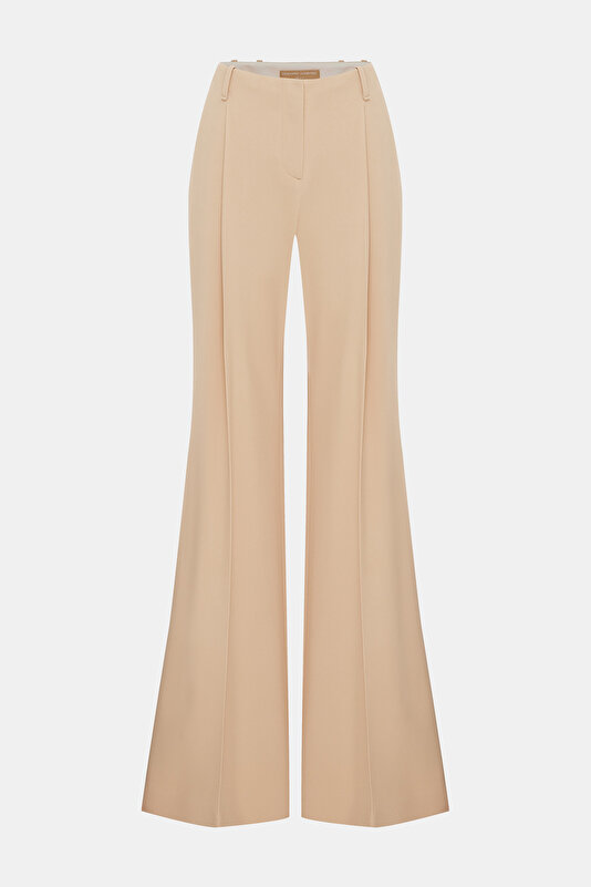 BEIGE WIDE LEG TROUSERS