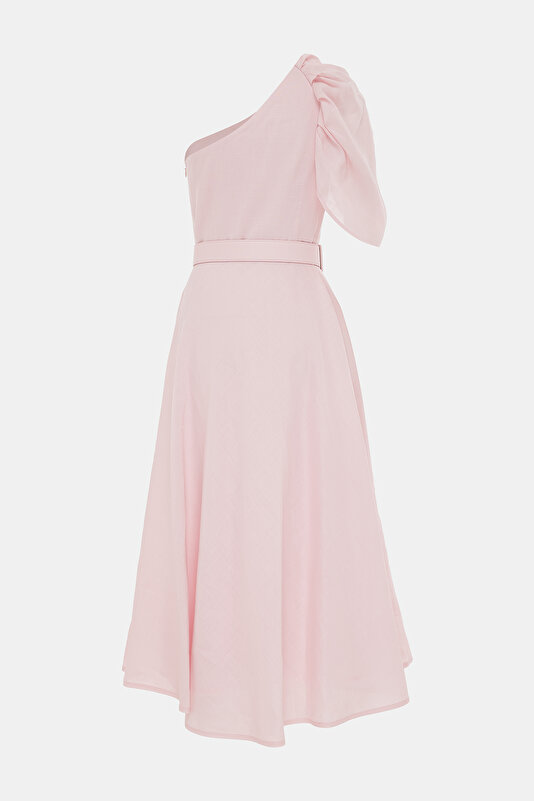 LIGHT PINK ONE SHOULDER DRESS 2