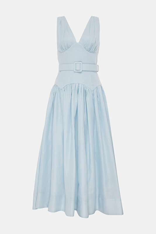 LIGHT BLUE SLEEVELESS DRESS